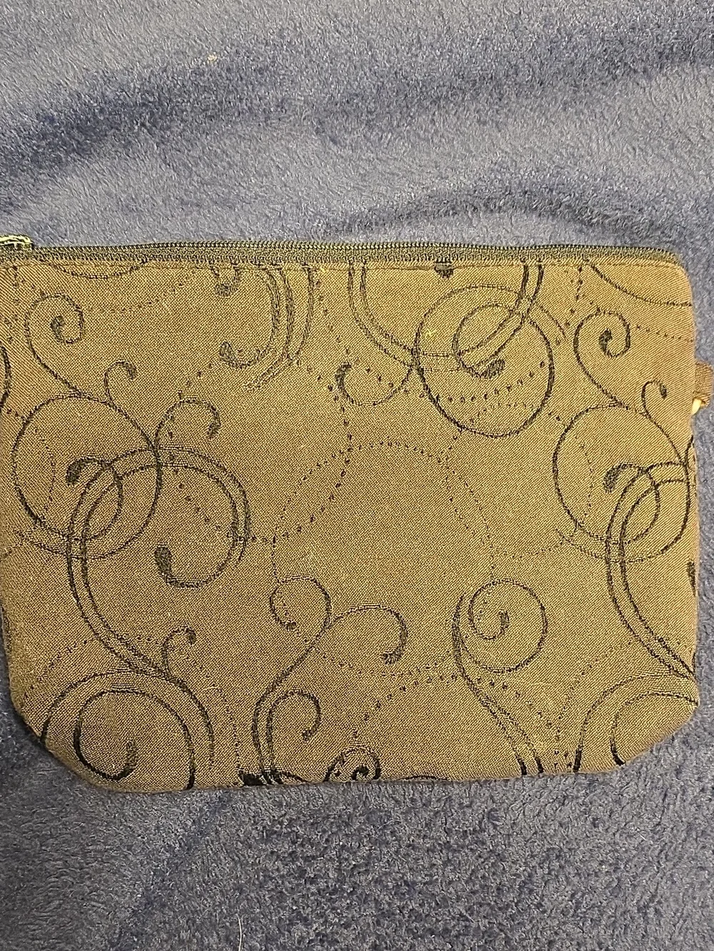 Women's Black Swirl Zip Pouch